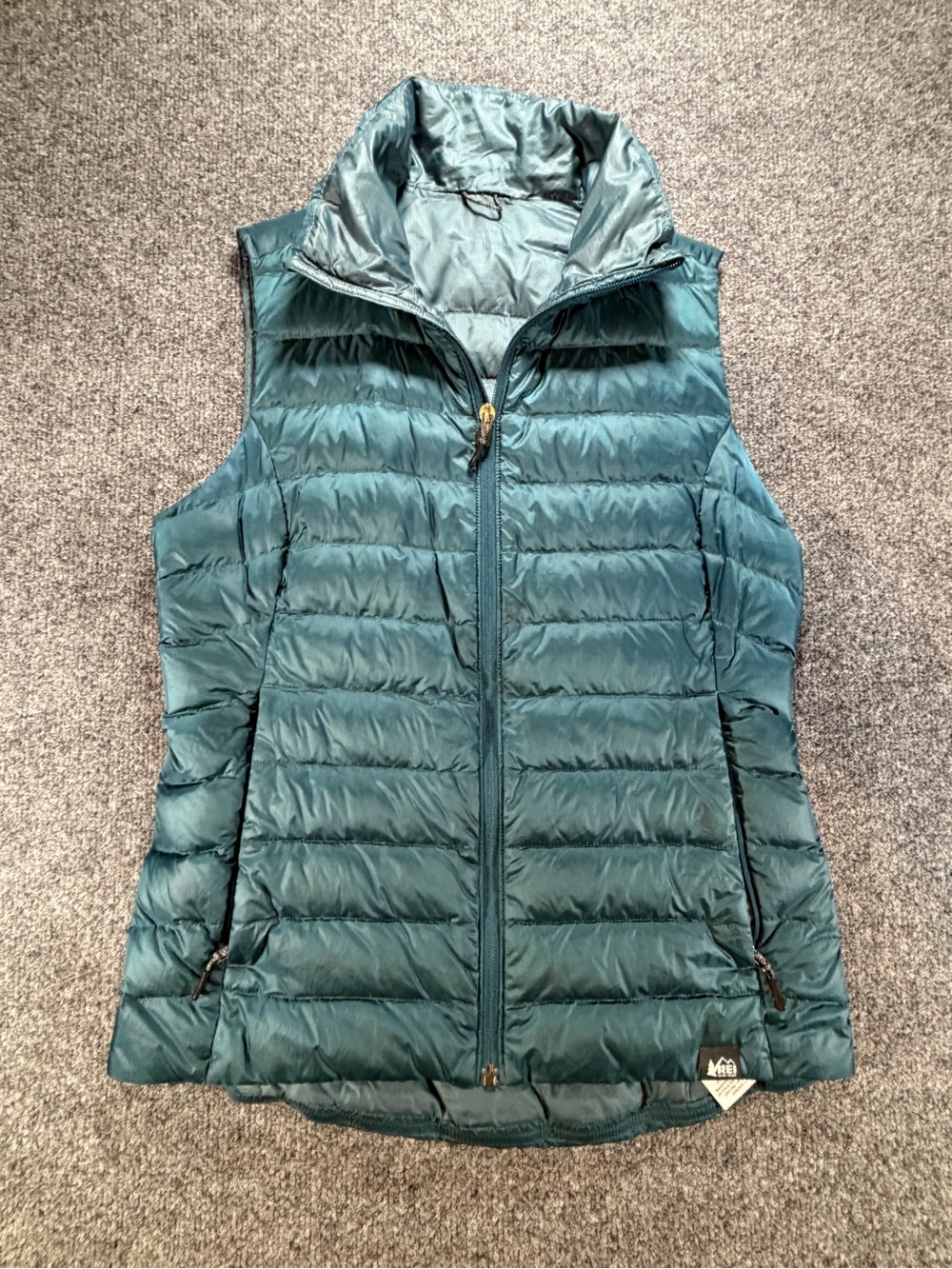 REI Woman’s Teal Quilted Packable Insulated Puffer Vest Small Camping Hiking